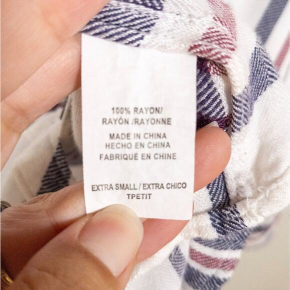 RAILS Maddox Dolman Sleeve Top White Red Blue Plaid Button Front Women's XS - Picture 6 of 7